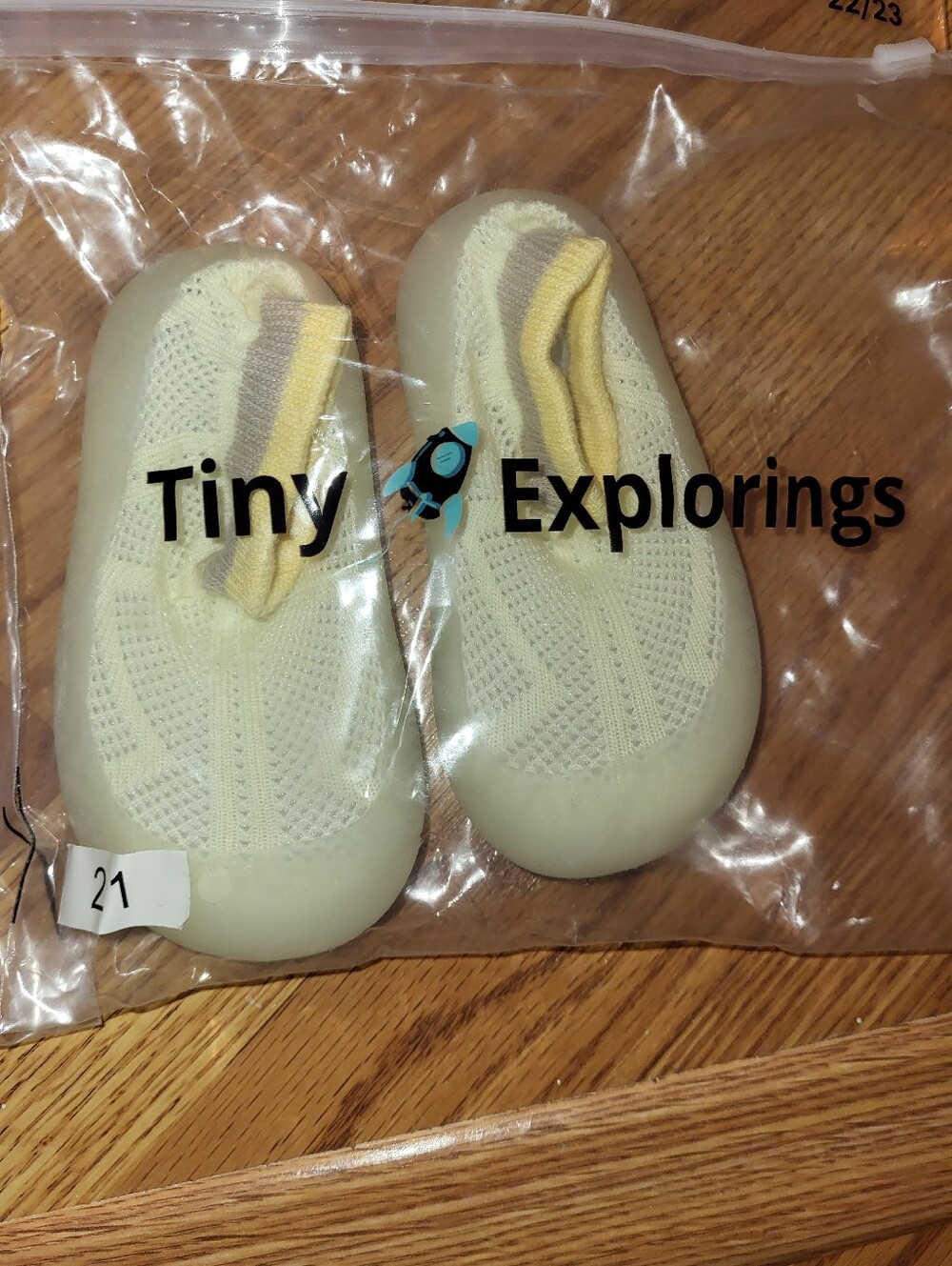 Tiny Explorings Toddler Lightweight Slip-On Summer Edition Yellow and Pink Shoes - Picture 3 of 5